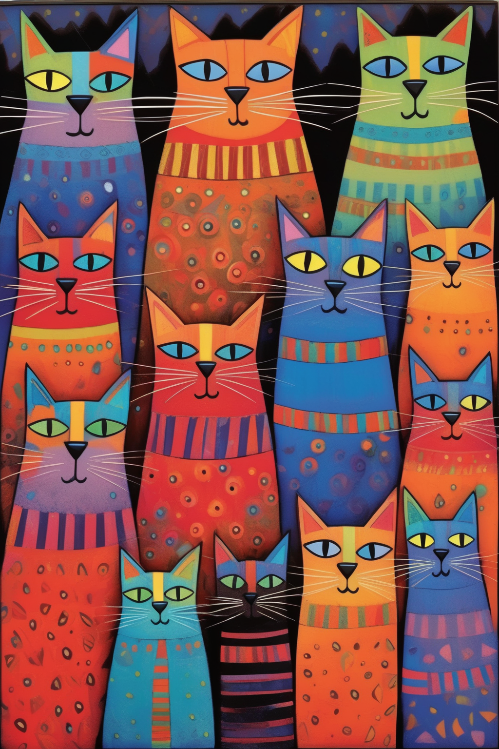 00238-1985505333-_lora_Laurel Burch Style_1_Laurel Burch Style - Laurel Burch bunch of cats.png